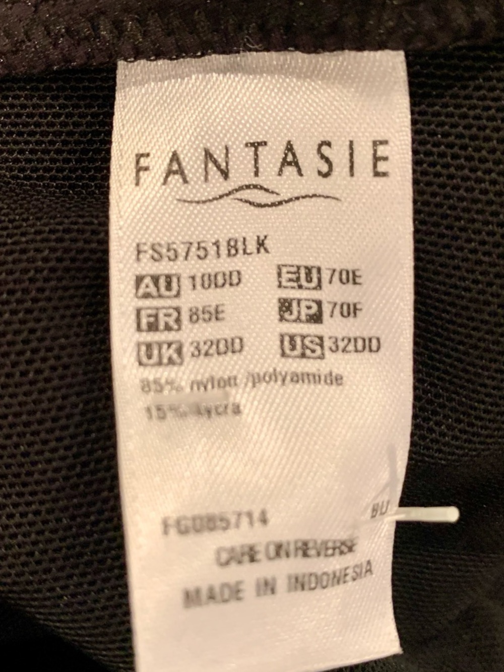 Fantasie Women's Versailles Underwire Control Tankini FS5751, Black, 32DD NWT - Picture 7 of 10